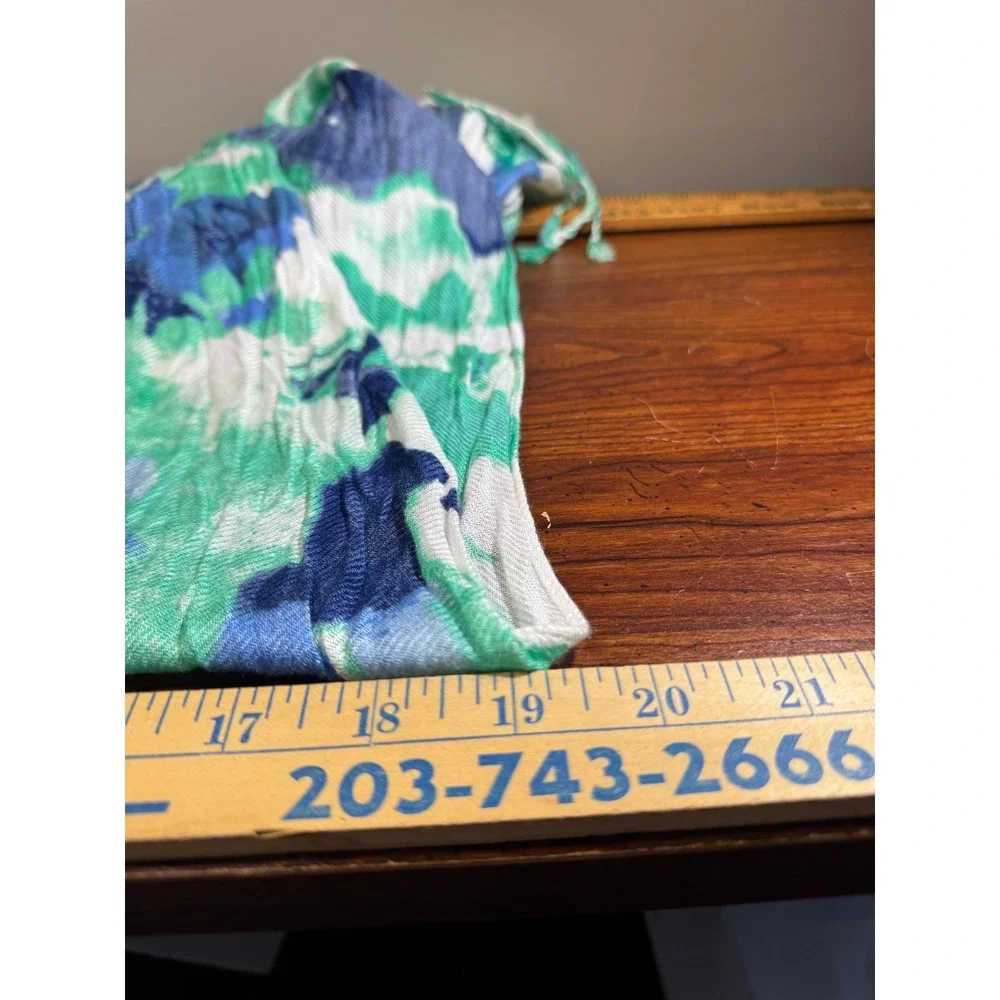 Watercolor Teal Blue White Scarf Shawl Wrap Artsy Coastal Marine Fringe Mermaid